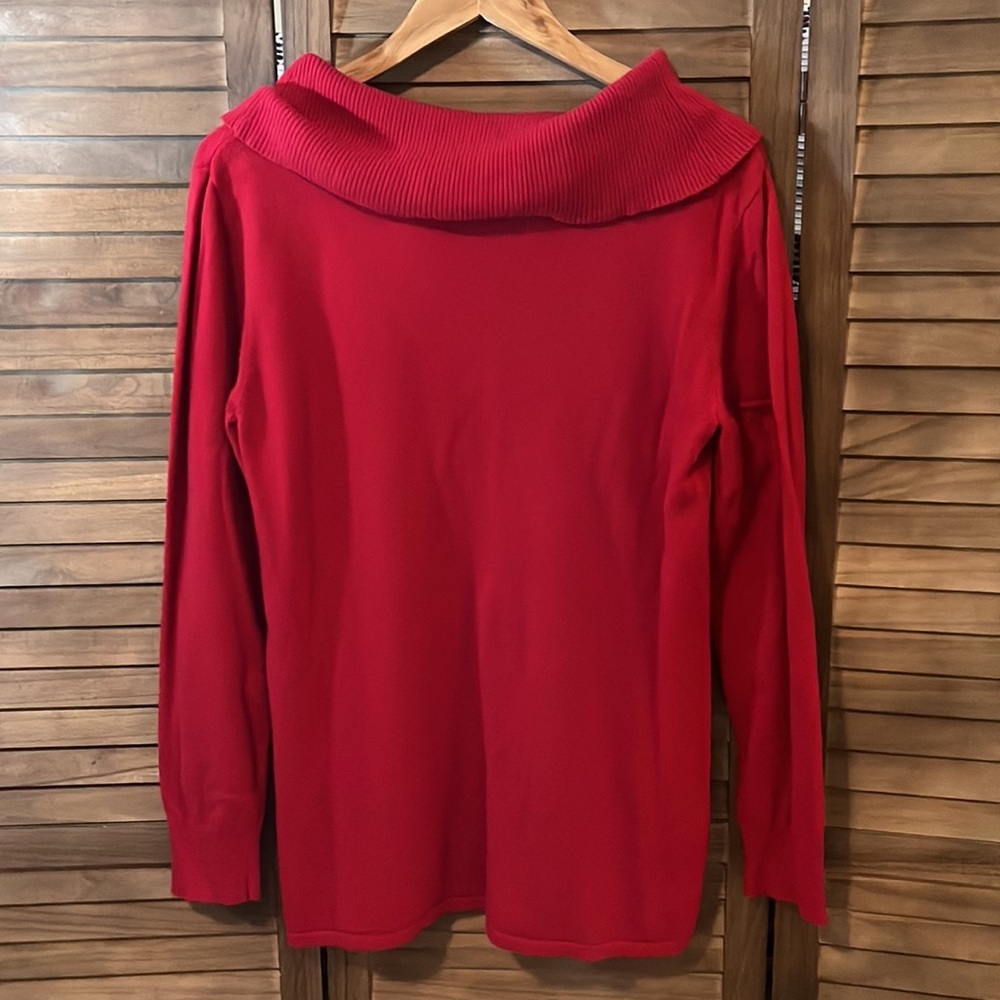 Additions by Chico’s red cowl neck sweater size 2‎ - Picture 5 of 5